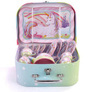 Unicorn Castle Pretend Tin Teapot Set for Tea Party and Kids Kitchen Pretend Play