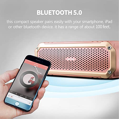 Bluetooth Speakers with Lights, Loud Dual Driver Wireless Portable Speaker