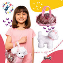 Plush Dog Pet Carrier Set with Purse with Reversible Sequins & Charm - Labradoodle Stuff