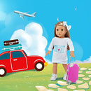 16 Pcs American 18 Inch Doll Suitcase Luggage Travel Set for Girl 18" Doll Travel Carrier