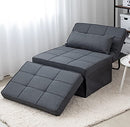 Sofa Bed, 4 in 1 Multi-Function Folding Ottoman Breathable Linen Couch Bed