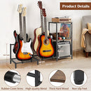 Guitar Stand 4-Tier for Acoustic, Electric Guitar, Bass, Guitar Rack Holder Floor Adjustable for Multiple Guitars, Guitar Amp Accessories, Guitar Display for Music Room Home Studio with Wooden Shelf