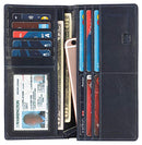 Mens Vintage Genuine Leather RFID Blocking Long Wallet Bifold Wallets For Men