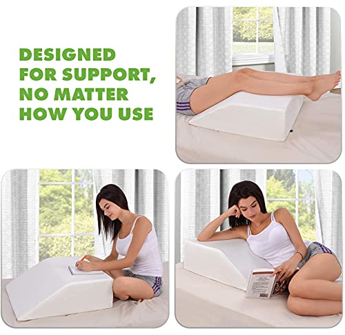 Leg Elevation Pillow with Foam Top - Leg Rest Relieves Back, Hip and Knee Pain