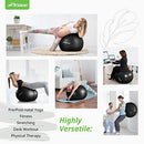Extra Thick Yoga Ball Exercise Ball, 5 Sizes Ball Chair, Heavy Duty Swiss Ball (Black, L (58-65cm))