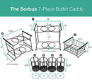 Sorbus Buffet Caddy —7-Piece Stackable Set Includes Plate, Napkin, and Silverware