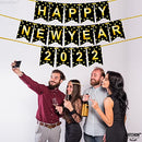 Shiny, Gold Happy New Year Banner - Large 10 Feet, No DIY | NYE Decorations