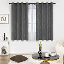 Blackout Grey Curtains for Living Room - Grommet Curtains 63 Inch Length, Wave Dots