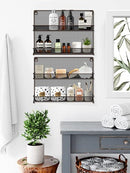 2 PK 2 Tier Mesh Kitchen Counter-top or Wall Mount Spice Rack Jars Storage Organizer
