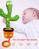 Dancing Cactus Toy,Volume Adjustment Talking/Sing/Repeat/Dancing/Recording/Rainbow LED with Gift Package(120 Songs in English) (Dancing Cactus-Gift Wrap-No Battery, Cotton)