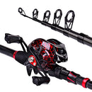 Fishing Rod and Reel Combo, 6.9ft Telescopic Spincast Rod