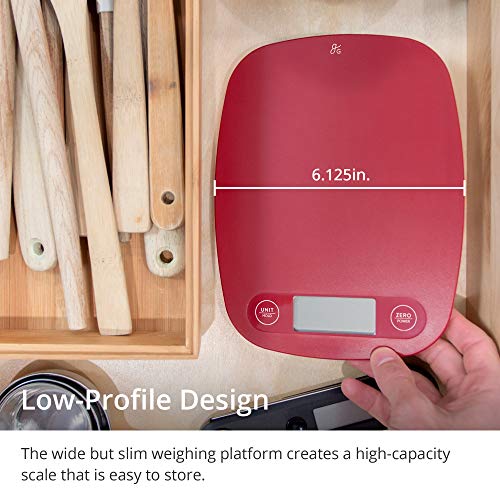 Greater Goods Digital Food Kitchen Scale (Cherry Red), Portion Helps Support The Charity Love146