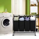 Laundry Sorter Cart 4-Bag Classics Rolling Laundry Hamper Black