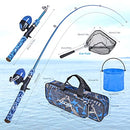 Kids Fishing Pole Set with Full Starter Kits 2 Set Portable Telescopic Fishing Rod