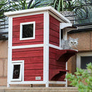 Petsfit Outdoor Cat House, 2 Story Outside Cat Shelter Condo Enclosure