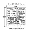Mac OS Keyboard Shortcuts,Clear Vinyl Sticker, Compatible with 13-16-inch MacBook