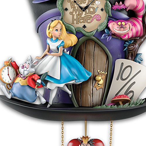 Disney Alice in Wonderland Mad Hatter Light Up  Cuckoo Clock