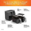 Ninja DZ201 Foodi 6-in-1 2-Basket Air Fryer with DualZone Technology, 8-Qt