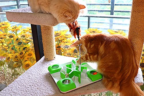 Cat Puzzle Feeder Treat Puzzle Toy, Cat Slow Feeder Food Dispenser, Interactive Treat