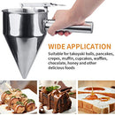 Stainless Steel Pancake Batter Dispenser, Funnel Dispenser with Stand