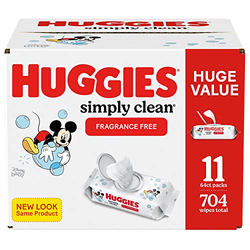 Baby Wipes, Unscented, Huggies Simply Clean Fragrance-Free Baby Diaper Wipes