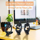 Lzttyee The Thinker Statue Set Mini Abstract Resin Thinker Statue for Modern Home Office Decor 3Pcs (Black)