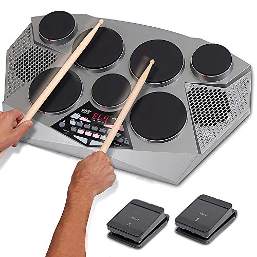 Electronic kit-Portable Electric Tabletop Set Machine with Digital Panel, 7 Pad, Kick Bass