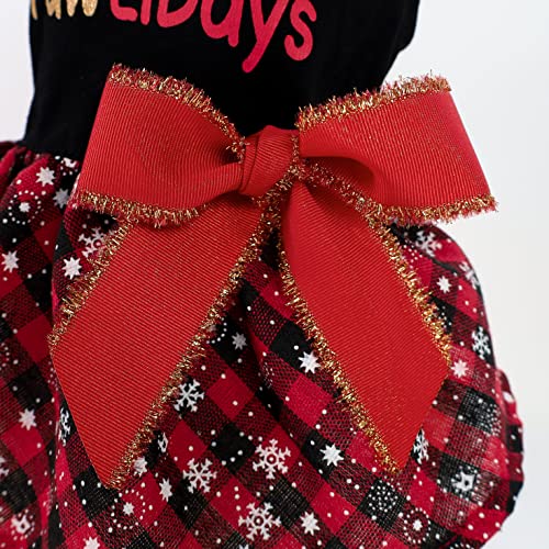 Happy Pawlidays 100% Cotton Dog Christmas Outfits Girl Dog Holiday Dress