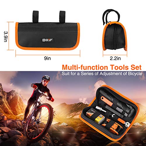 Bicycle Repair Bag & Bicycle Tire Pump, Home Bike Tool Portable Patches Fixes,
