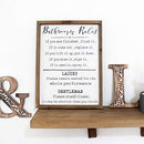 Rustic Bathroom Rules Sign ,Farmhouse Toilet Wall Decor