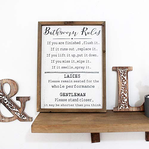 Rustic Bathroom Rules Sign ,Farmhouse Toilet Wall Decor