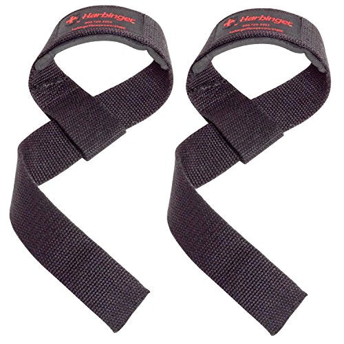 Padded Cotton Lifting Straps with NeoTek Cushioned Wrist (Pair), Black , 5 mm