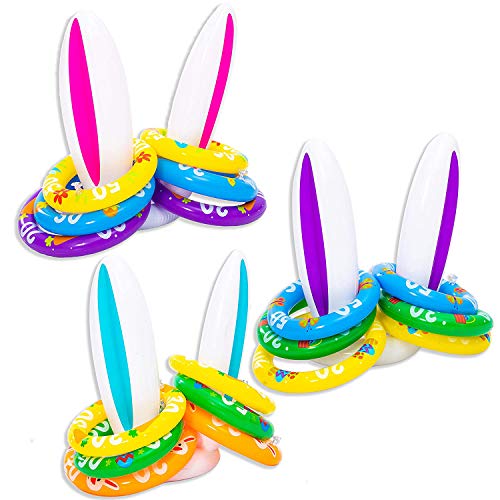 Inflatable Bunny Ear Ring Toss Game (3 Sets & 18 Rings)