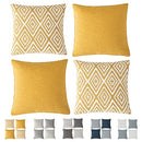 Decorative Throw Pillow Covers Set of 4 Geometric Design Linen Cushion Cover