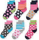 Socks Little Girls Dots/Hearts/Stripes Fashion Crew Socks 6 Pairs Pack, Multi, Small