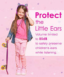 Kids Headphones with LED Light Up Cat Ears 3.5mm On Ear Audio Headphones for Kids