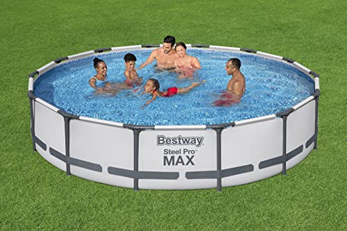 Bestway 56597E Steel Pro MAX Ground Frame Pools, 14' x 33", Grey