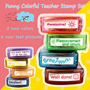 Teacher Stamps for Grading Classroom，Parent Signature Self-Inking Teacher Stamp Set