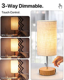 Bedside Lamp Touch Control Table Lamp with USB A+C Charging Ports & AC Outlet