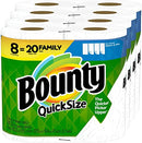 Bounty Quick Size Paper Towels, White, 4 Packs Of 2 Family Rolls = 8 Family Rolls