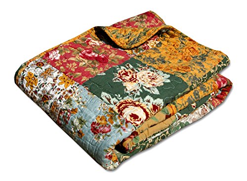 Antique Chic Quilted Patchwork Throw, 50" x 60" , Multicolor