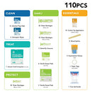 110 Piece First Aid Kit: Clean, Treat, Protect Minor Cuts, Scrapes