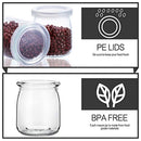 Glass Jars, 40 PACK 6 oz Clear Yogurt Jars With PE Lids, Glass Pudding Jars  (200ml)