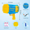 69 Holes Bubbles Rocket Launcher Gun Machine with Colorful Lights for Adults Kids