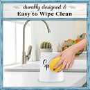 Sponge Holder for Kitchen Sink - Ceramic Porcelain Cup for Sponges -  White