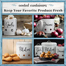 Kitchen Canisters Set of 3 - Airtight Potato, Onion & Garlic Keeper -White