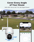 Security Camera Wireless Outdoor, Pan Tilt Solar Powered with 2K Night Vision, 2.4/5 GHz
