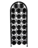 23 Bottles Arched Freestanding Floor Metal Wine Rack Wine Bottle Holders Stands, Black