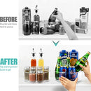 2 Pack Round Plastic Clear Rotating Turntable Organization & Storage Container Bins