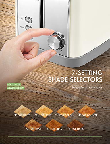 2 Slice Toaster with 7 Bread Shade Settings and Warming Rack